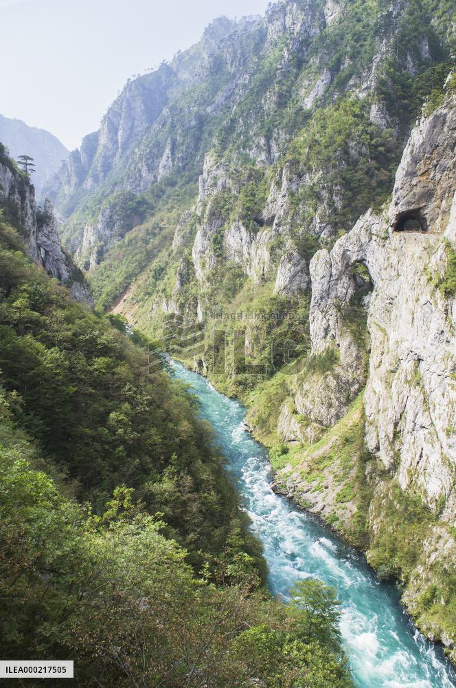 Bridge over the Piva River canyon