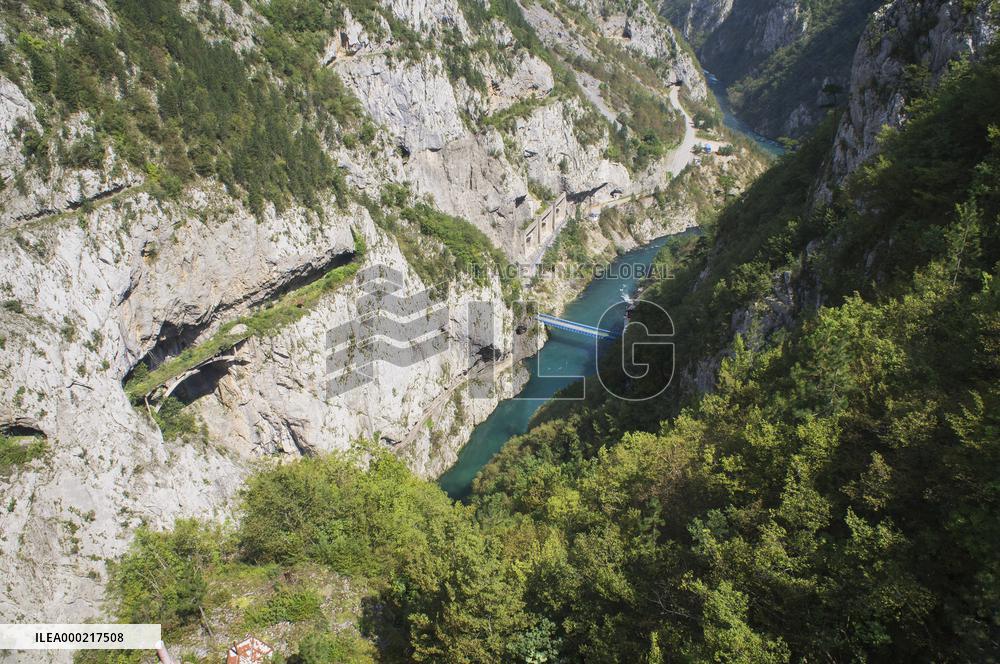 the Piva River canyon