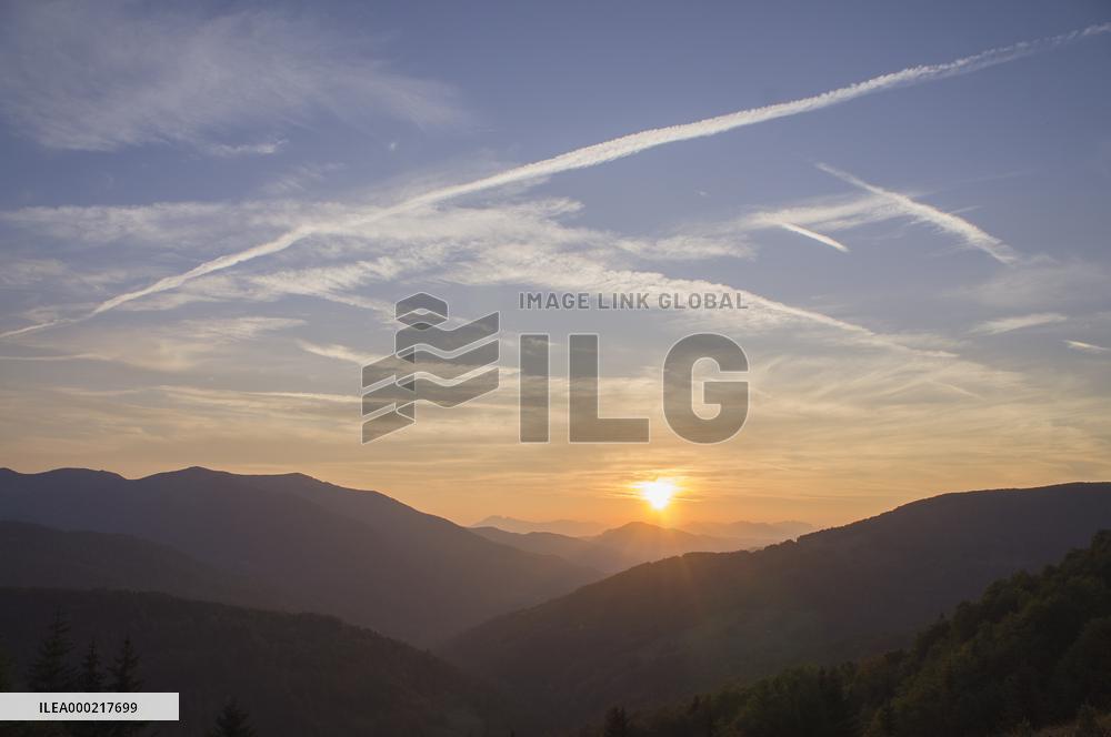 Sinjajevina Mountains, sunset, afterglow