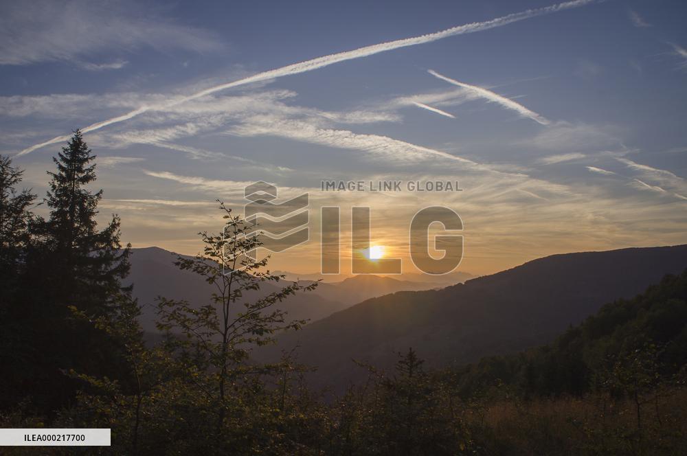 Sinjajevina Mountains, sunset, afterglow