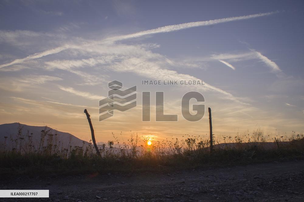 Sinjajevina Mountains, sunset, afterglow