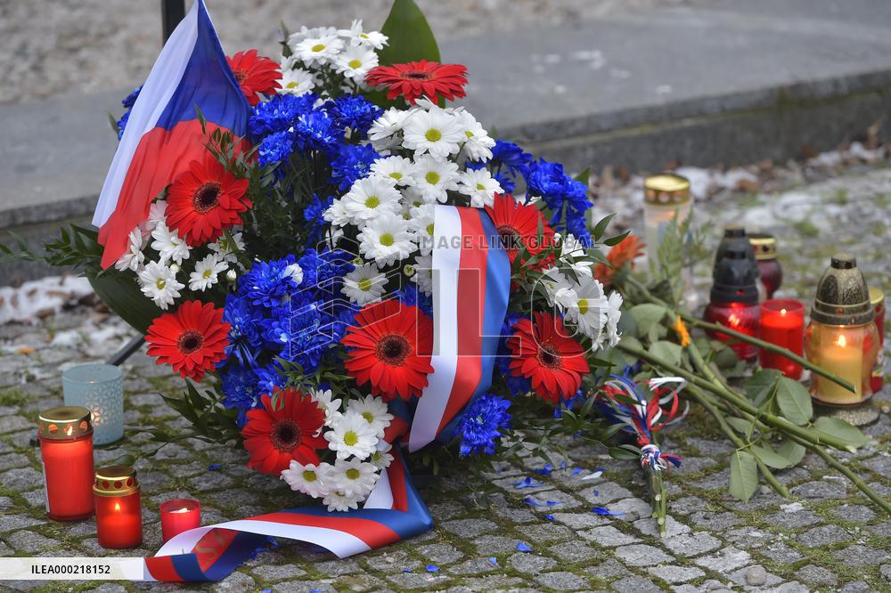 50th anniversary of Josef Hlavaty's death, Masaryk Square, piety, candles