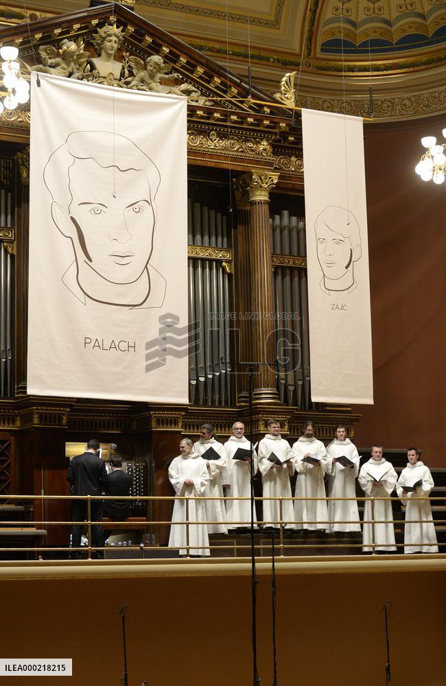 a concert in honour of Jan Palach, Poselstvi (Message) composition by Jan Hanus