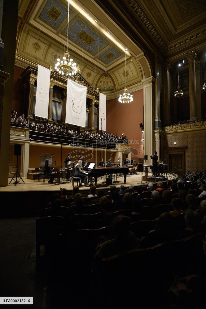 a concert in honour of Jan Palach, Poselstvi (Message) composition by Jan Hanus