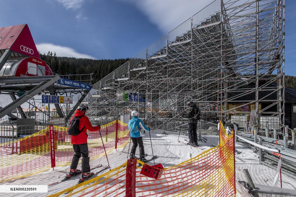 FIS SKI Alpine Skiing World Cup - Spindleruv Mlyn 2019, ongoing preparations, tribune