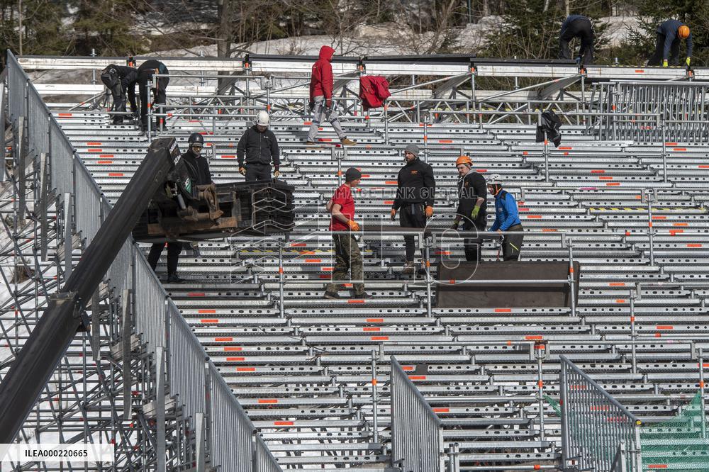 FIS SKI Alpine Skiing World Cup - Spindleruv Mlyn 2019, ongoing preparations, tribune