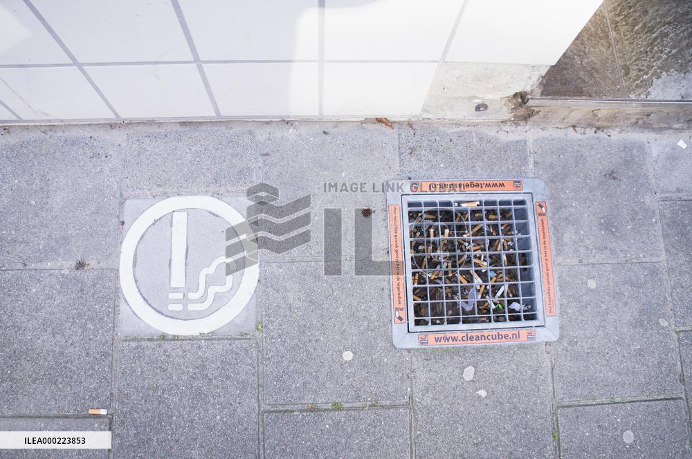 Amsterdam, street, pavement, ashtray