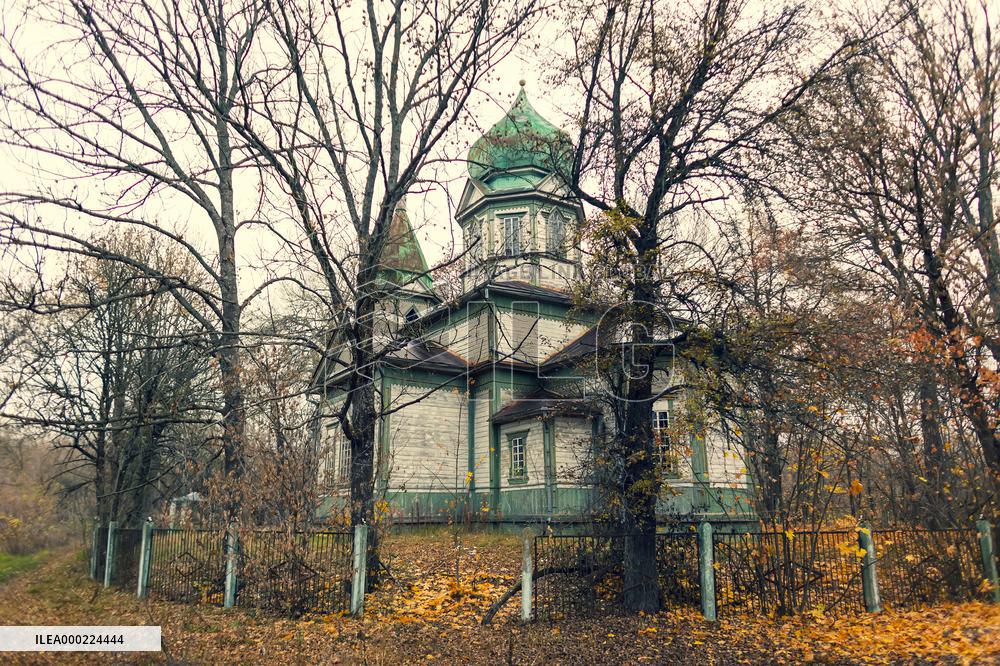 Chernobyl zone, restricted territory, Russian Orthodox church of St. Michael in village Krasne
