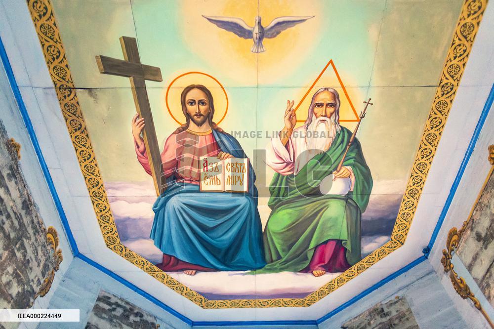 Chernobyl zone, restricted territory, Russian Orthodox church of St. Michael in village Krasne