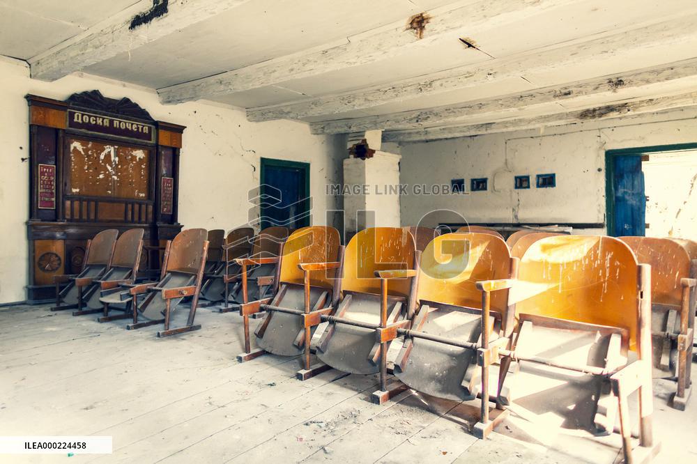 Chernobyl zone, restricted territory, village Krasne