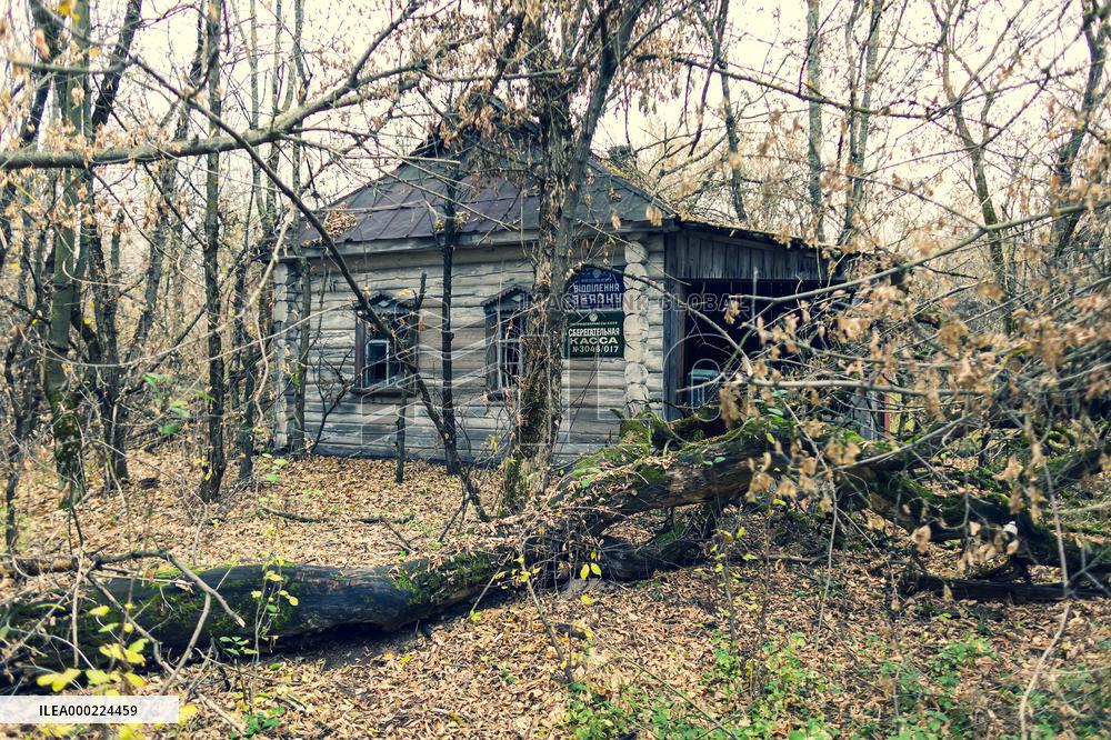 Chernobyl zone, restricted territory, village Krasne