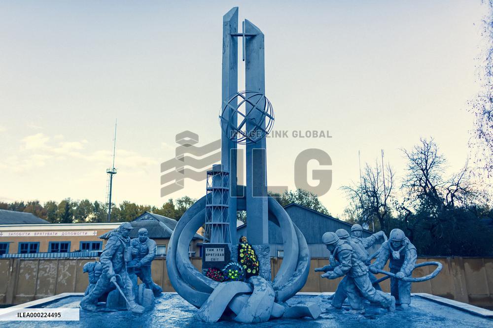 Chernobyl zone, restricted territory, monument To Those Who Saved the World
