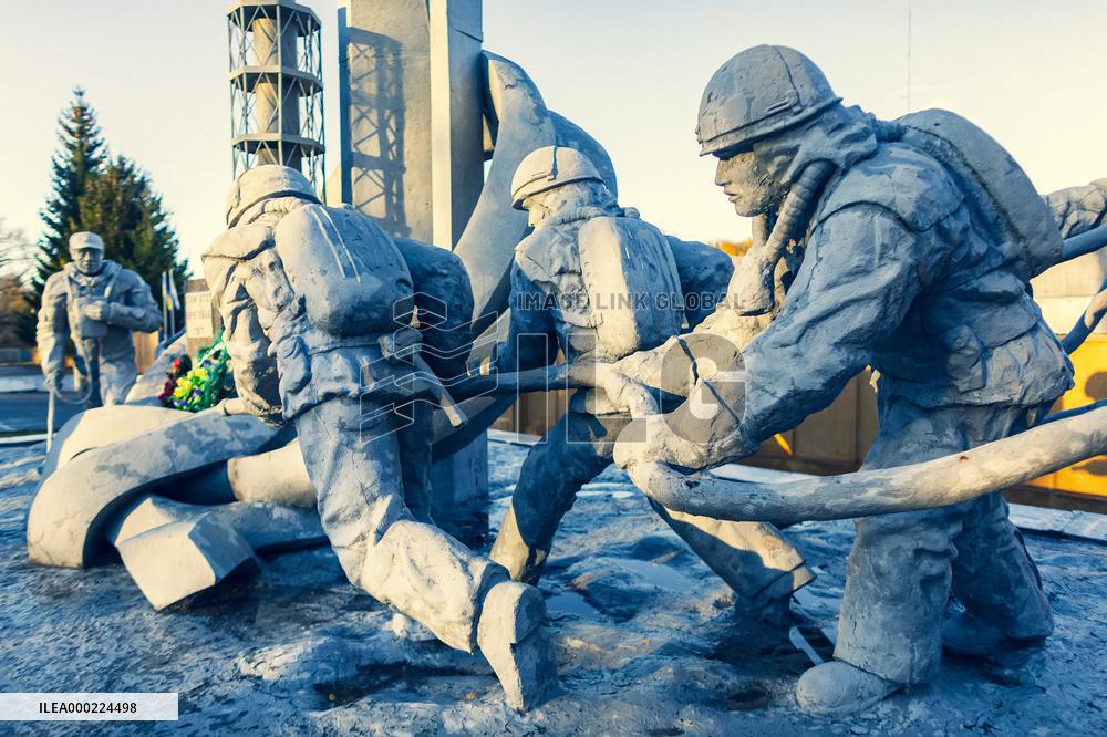 Chernobyl zone, restricted territory, monument To Those Who Saved the World