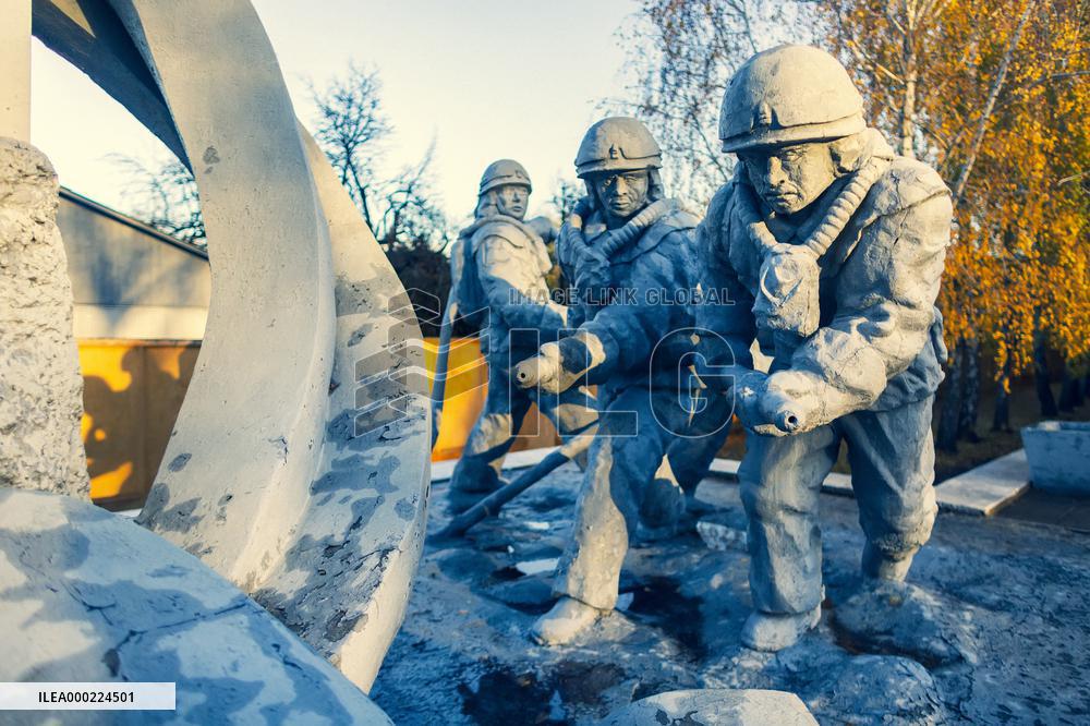 Chernobyl zone, restricted territory, monument To Those Who Saved the World