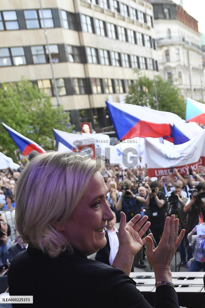 Marine Le Pen, demonstration against dictate of European Union, staged by SPD