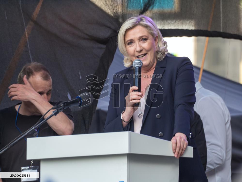 Marine Le Pen, demonstration against dictate of European Union, staged by SPD