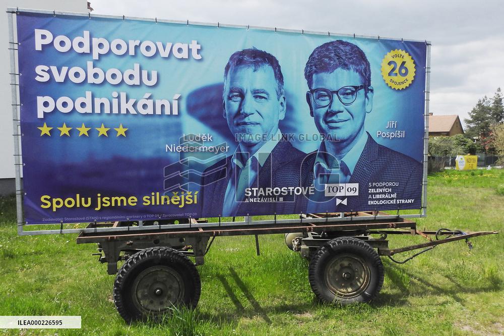 TOP 09, Mayors and Independents STAN, coalition, pre-election campaign billboard