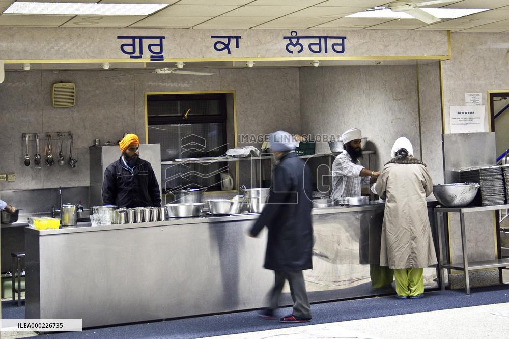Sikh, temple, interior, prayer