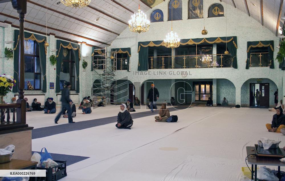 Sikh, temple, interior, prayer