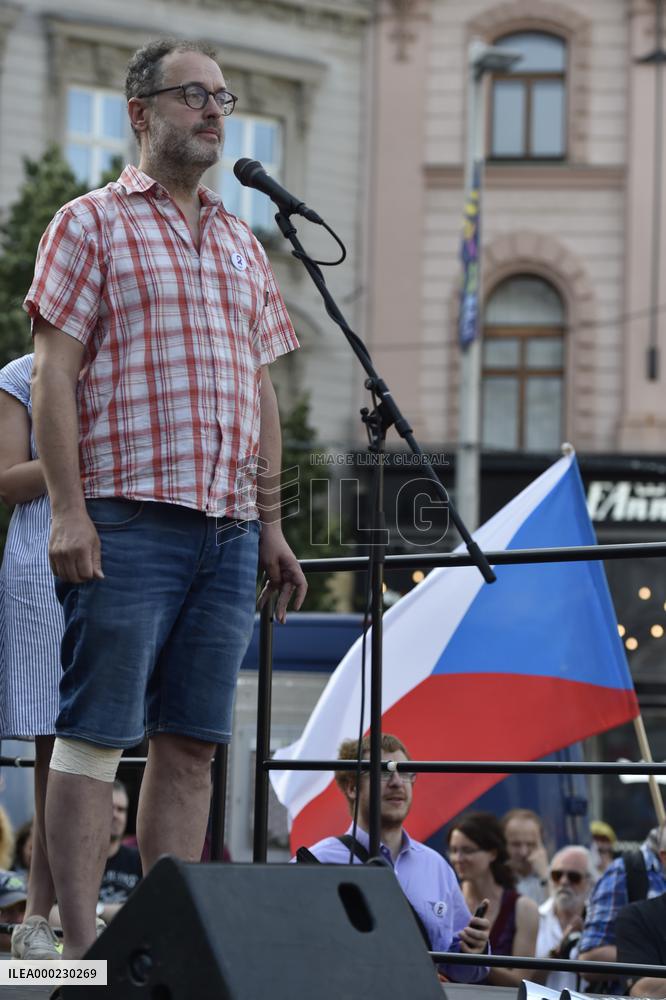 demonstration against PM Andrej Babis and for Justice Minister Marie Benesova's resignation in Brno
