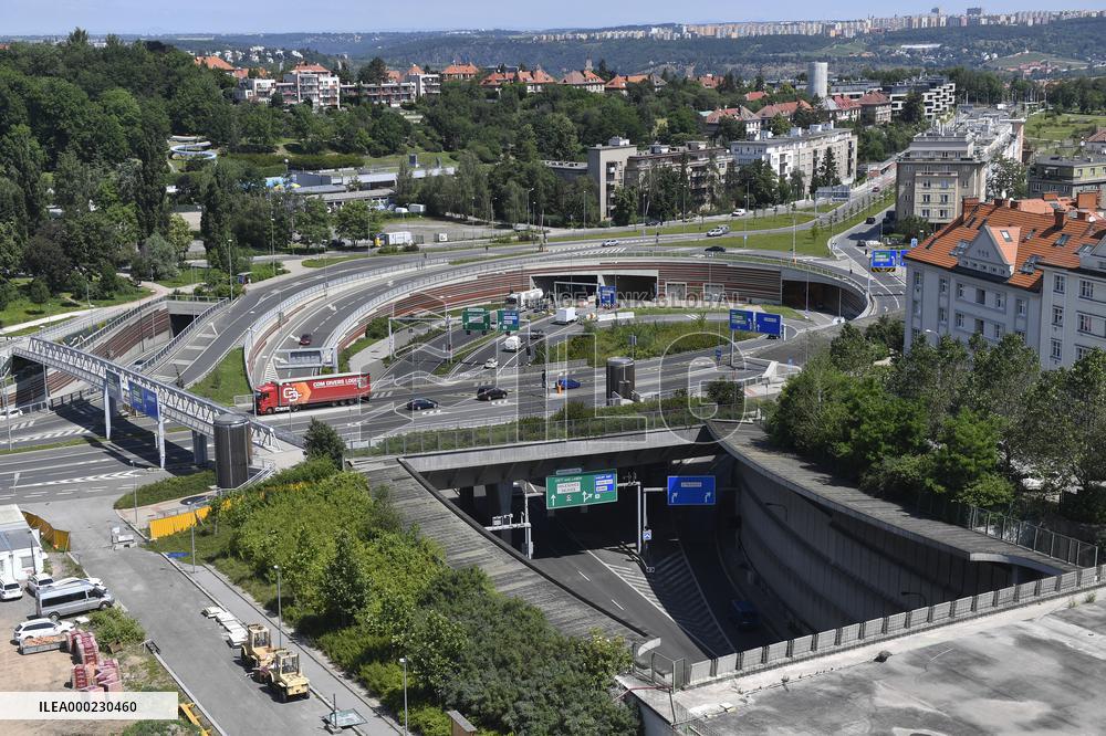 Multilevel crossing Malovanka in Prague, Stresovice, Brevnov, Blanka tunnel complex
