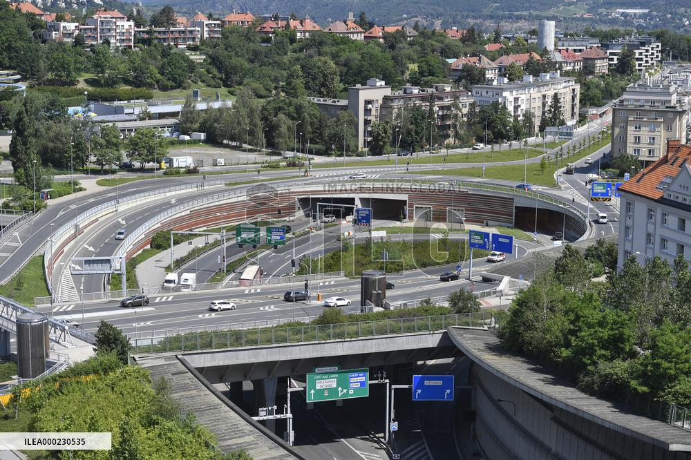 Multilevel crossing Malovanka in Prague, Stresovice, Brevnov, Blanka tunnel complex