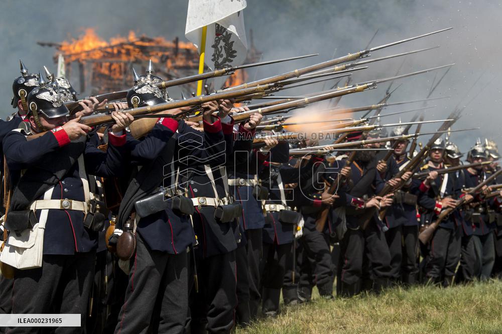 historical reenactment of the Battle of Koniggratz from 1866