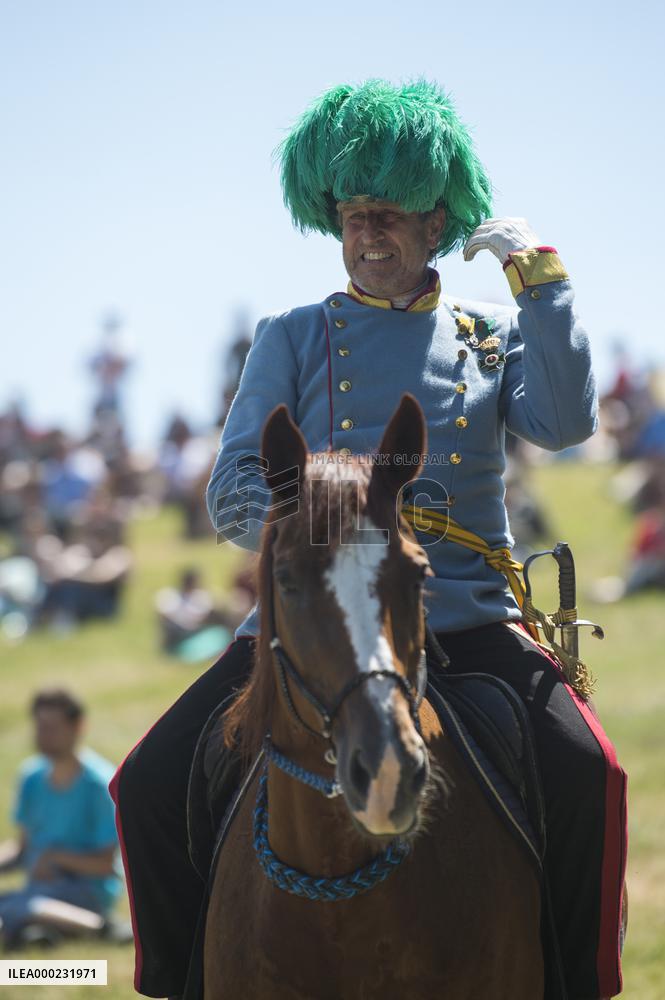 historical reenactment of the Battle of Koniggratz from 1866, Czech actor Vaclav Vydra