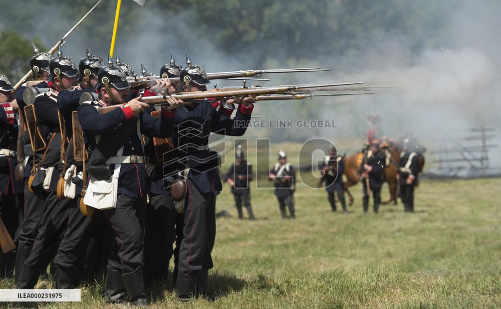 historical reenactment of the Battle of Koniggratz from 1866