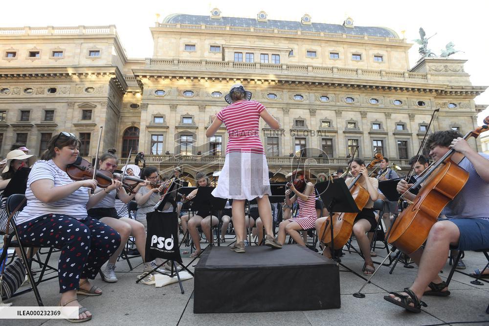 Police Symphony Orchestra, Vaclav Havel Square (National Theatre piazzetta)