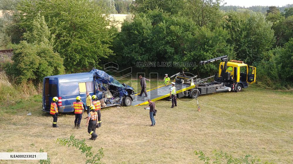 one dies, another seven injured in collision of van with train in Czech Republic