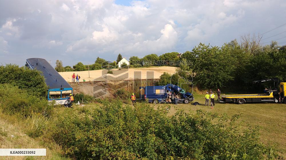 one dies, another seven injured in collision of van with train in Czech Republic