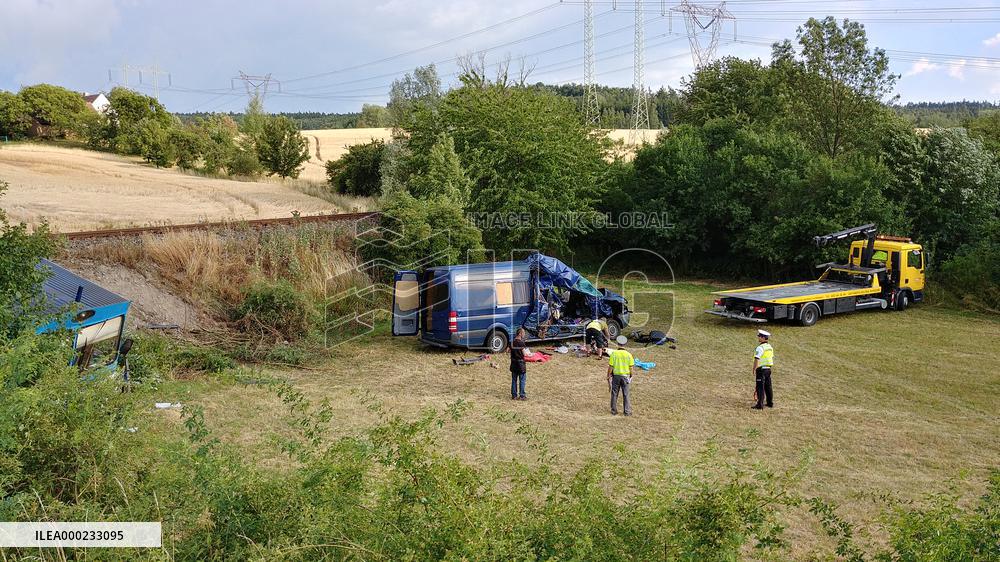 one dies, another seven injured in collision of van with train in Czech Republic
