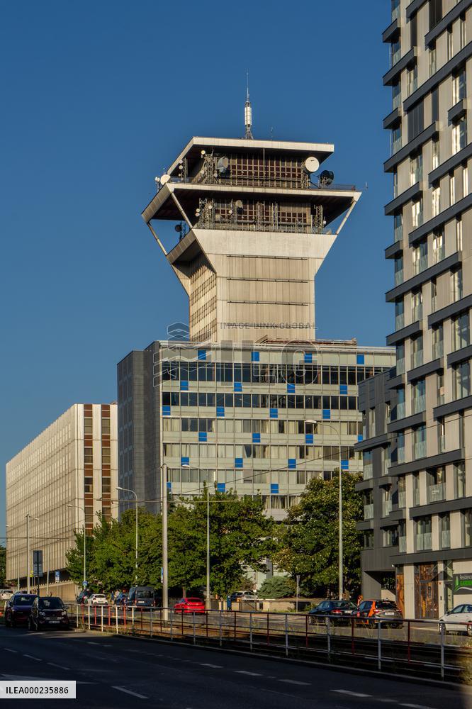 Telecommunication building, CETIN, Telecom, Prague, demolition, architecture, Zizkov