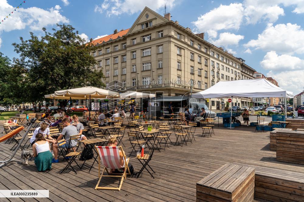 Victory square in Dejvice district, Prague, public space