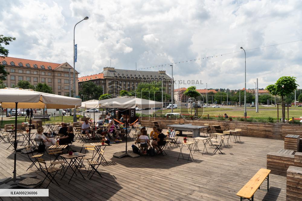 Victory square in Dejvice district, Prague, public space