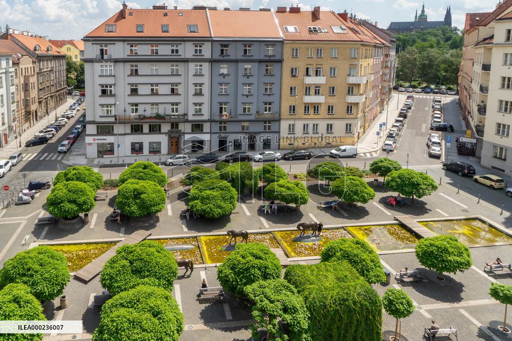 Petr Sabach's square, Prague, Dejvice district
