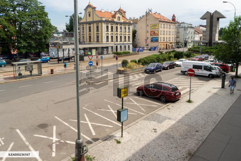 Tram station and area in front of Smichov railway station in Prague, reconstruction , Smichov City, development