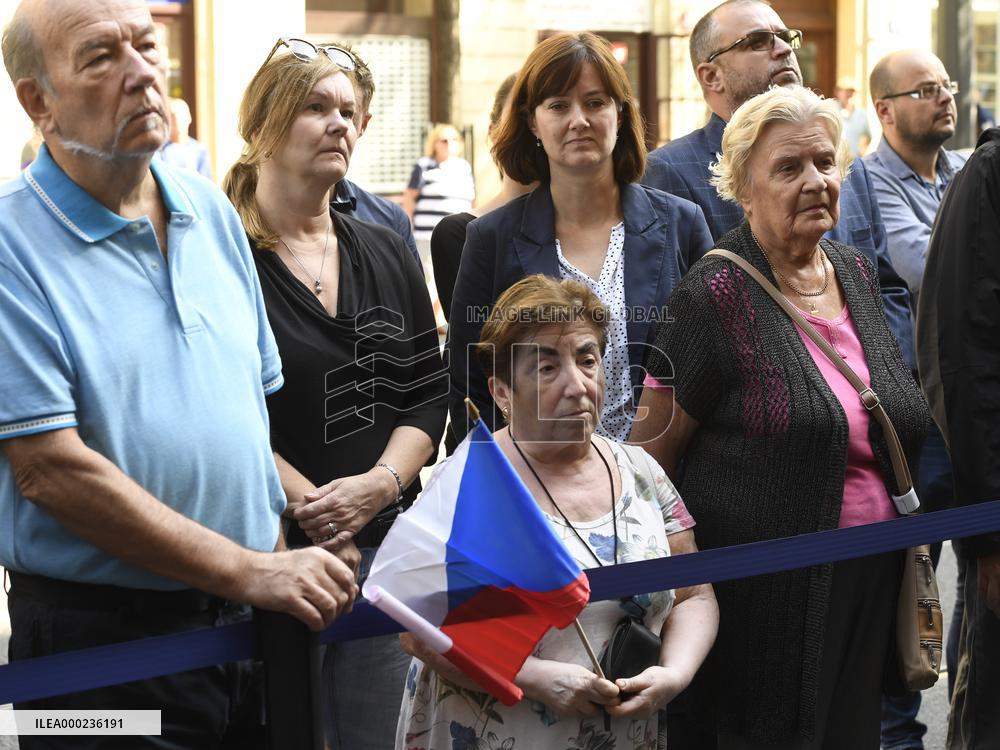 commemorative act for victims of Warsaw Pact invasion in August 1968, Czech Radio building