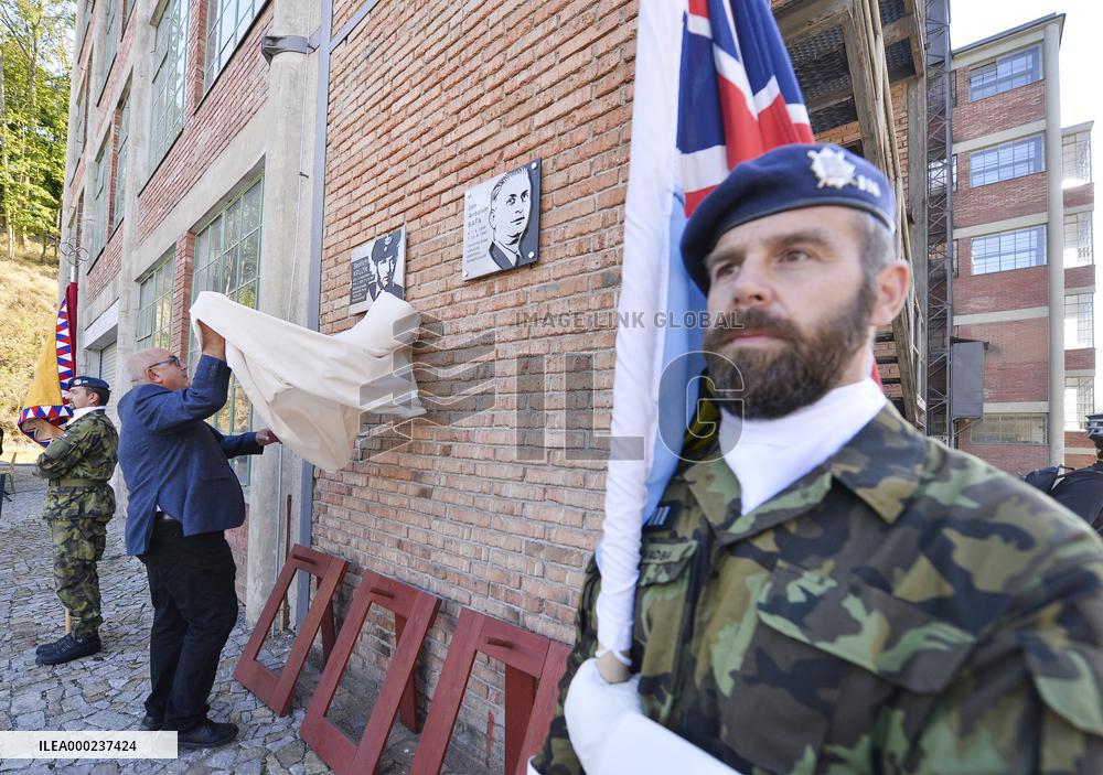 plaque commemorating former Czech RAF pilot Bedrich Kruzik was unveiled in Trebic