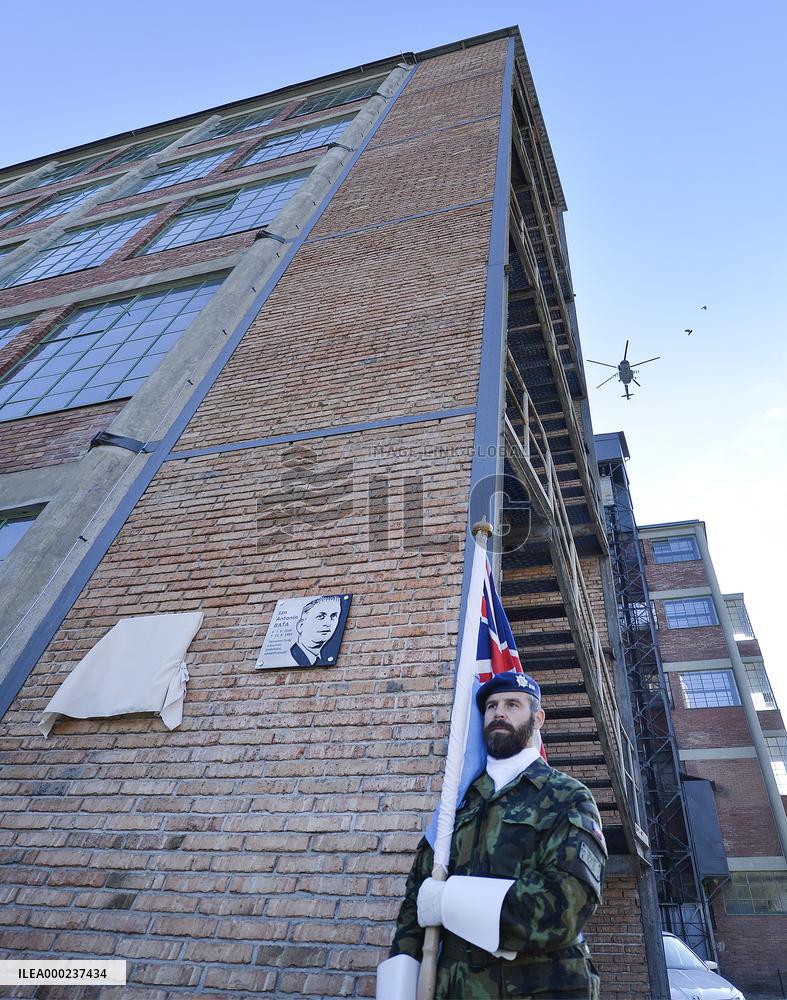 plaque commemorating former Czech RAF pilot Bedrich Kruzik was unveiled in Trebic