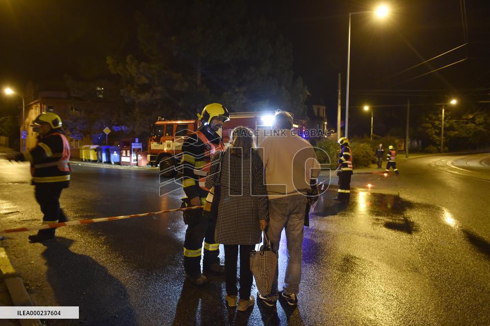 World War Two air bomb, evacuation, people, Liberec