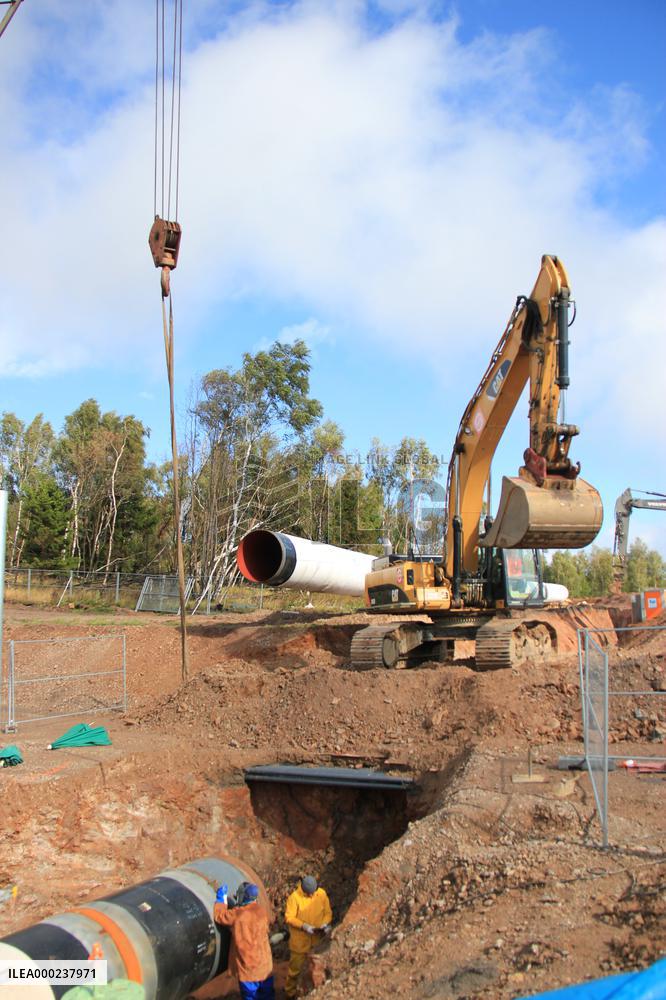 The Eugal pipeline building site