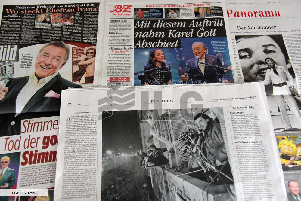 German newspaper published on 4 October 2019 is a large reminder of Karel Got