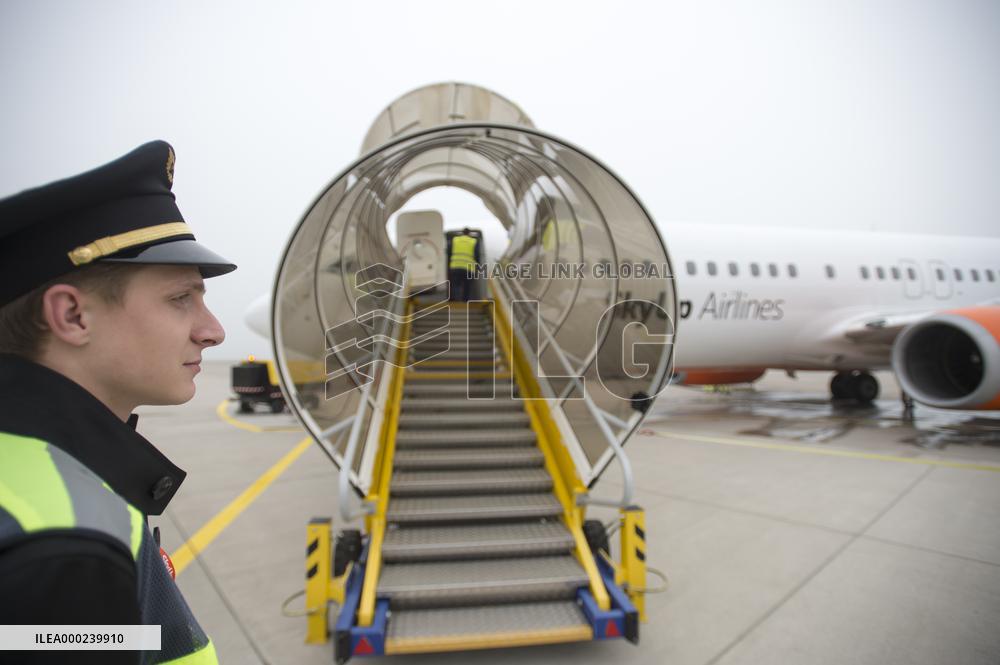 air carrier SkyUp Airlines launches flights from Pardubice, Czech Republic, to Kiev, Ukraine, Boeing 737-800 airliner, plane