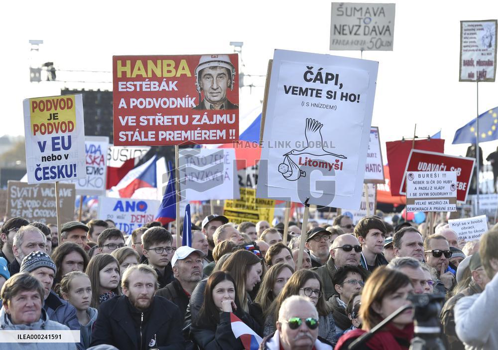 demonstration for Justice Minister Marie Benesova's resignation and against PM Andrej Babis in Prague's Letna plain