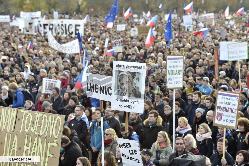 demonstration for Justice Minister Marie Benesova's resignation and against PM Andrej Babis in Prague's Letna plain