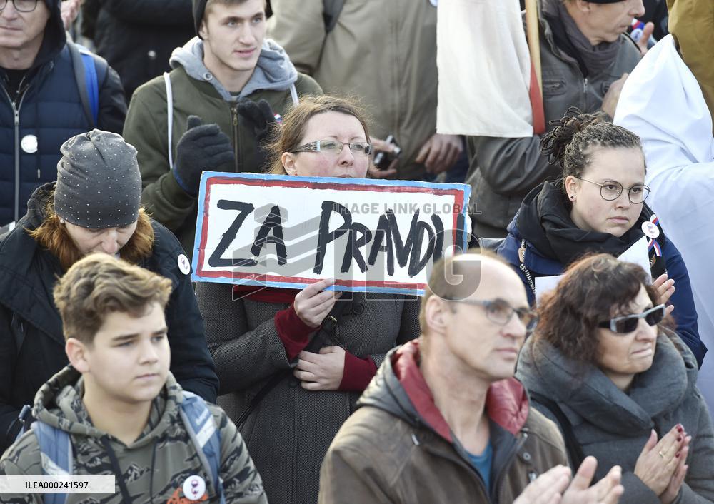 demonstration for Justice Minister Marie Benesova's resignation and against PM Andrej Babis in Prague's Letna plain