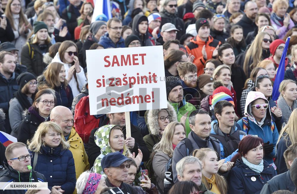 demonstration for Justice Minister Marie Benesova's resignation and against PM Andrej Babis in Prague's Letna plain