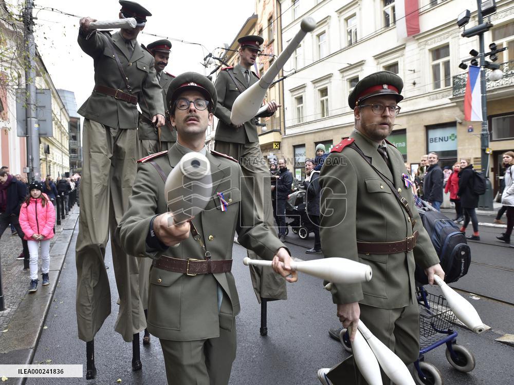 the Velvet Revolution memorial, Narodni Street